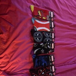 Marvel Men's Superhero Casual Socks - Red, Yellow, Blue, Black